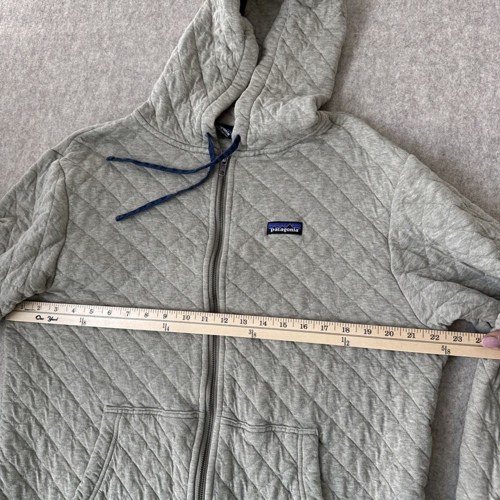 Patagonia Organic Cotton Quilted Full-Zip Hoody Mens XL Grey - Picture 5 of 12